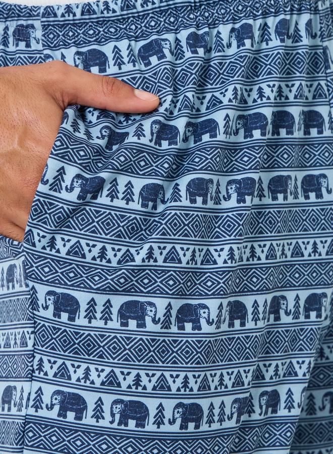 ستايلي بنطال بيجاما مطبع بالكامل مع قصة مريحة - Image 3